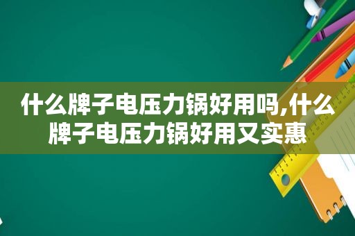 什么牌子电压力锅好用吗,什么牌子电压力锅好用又实惠