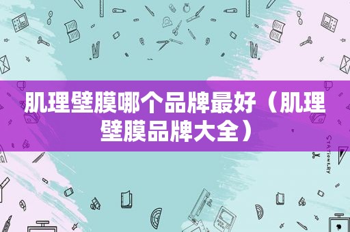 肌理壁膜哪个品牌最好（肌理壁膜品牌大全）