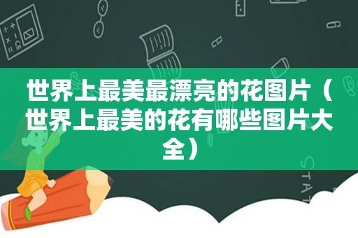 世界上最美最漂亮的花图片（世界上最美的花有哪些图片大全）
