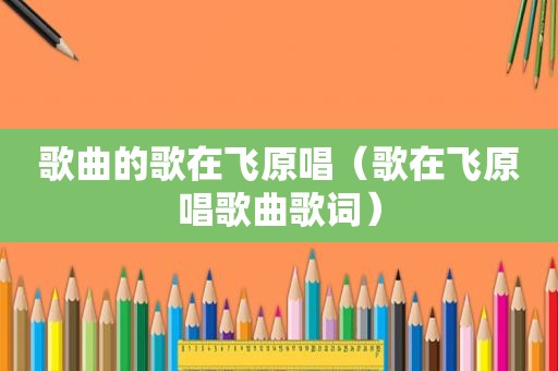 歌曲的歌在飞原唱（歌在飞原唱歌曲歌词）