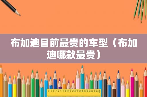 布加迪目前最贵的车型（布加迪哪款最贵）