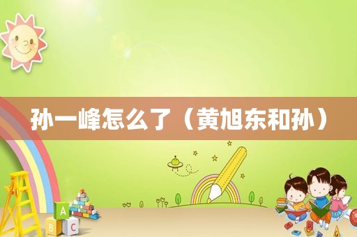 孙一峰怎么了(黄旭东和孙) 孙一峰怎么了(黄旭东和孙)