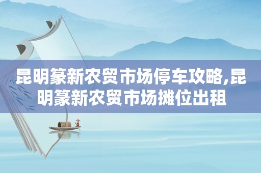 昆明篆新农贸市场停车攻略,昆明篆新农贸市场摊位出租