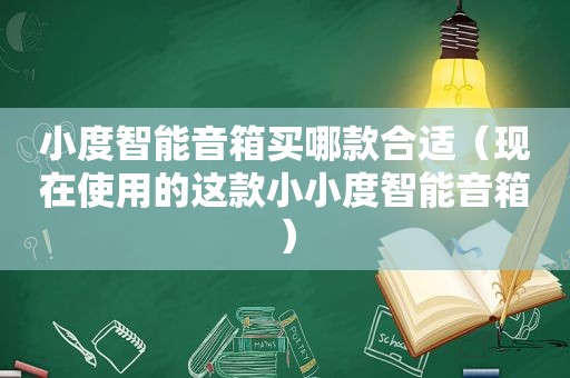 小度智能音箱买哪款合适（现在使用的这款小小度智能音箱）