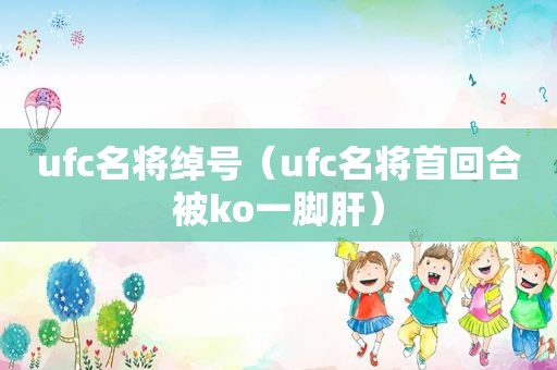 ufc名将绰号（ufc名将首回合被ko一脚肝）