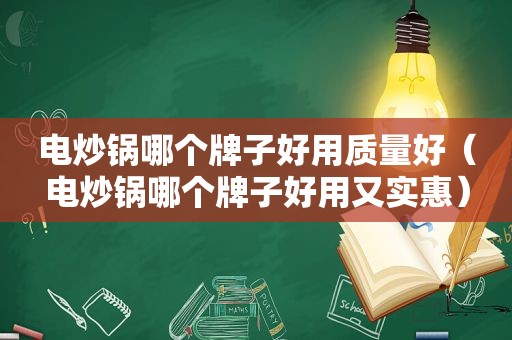 电炒锅哪个牌子好用质量好（电炒锅哪个牌子好用又实惠）