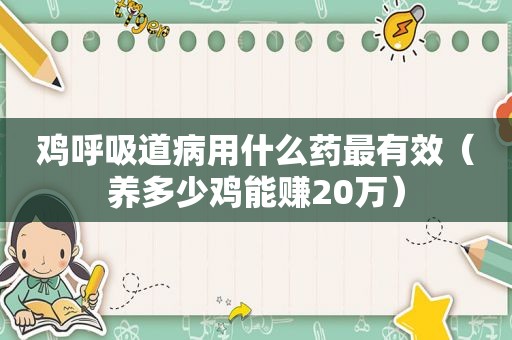 鸡呼吸道病用什么药最有效（养多少鸡能赚20万）