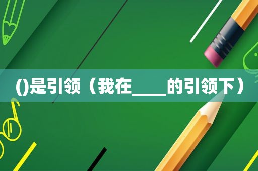 ()是引领（我在____的引领下）