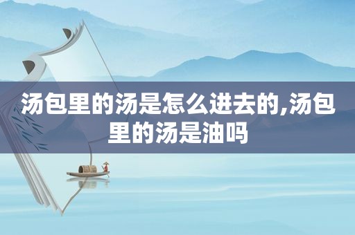 汤包里的汤是怎么进去的,汤包里的汤是油吗