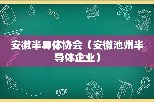 安徽半导体协会（安徽池州半导体企业）