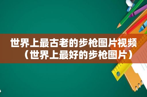 世界上最古老的步枪图片视频（世界上最好的步枪图片）