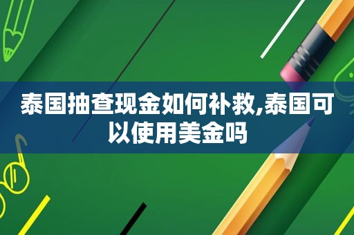 泰国抽查现金如何补救,泰国可以使用美金吗