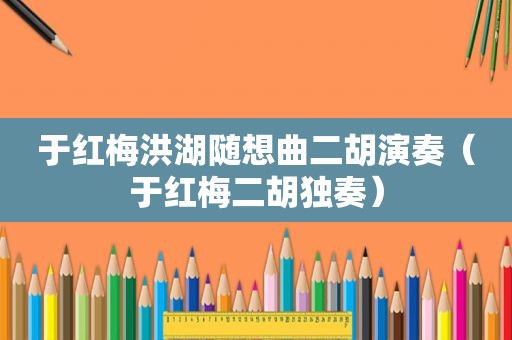 于红梅洪湖随想曲二胡演奏（于红梅二胡独奏）