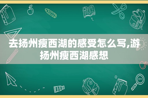 去扬州瘦西湖的感受怎么写,游扬州瘦西湖感想