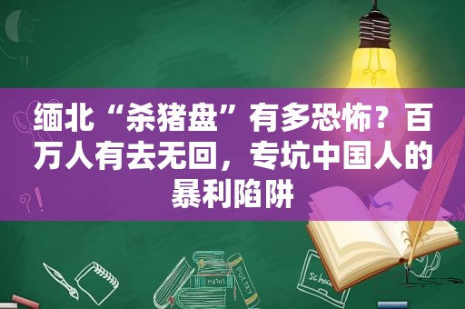 缅北“杀猪盘”有多恐怖？百万人有去无回，专坑中国人的暴利陷阱