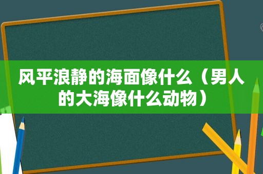 风平浪静的海面像什么（男人的大海像什么动物）
