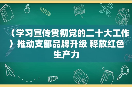 （学习宣传贯彻党的二十大工作）推动支部品牌升级 释放红色生产力