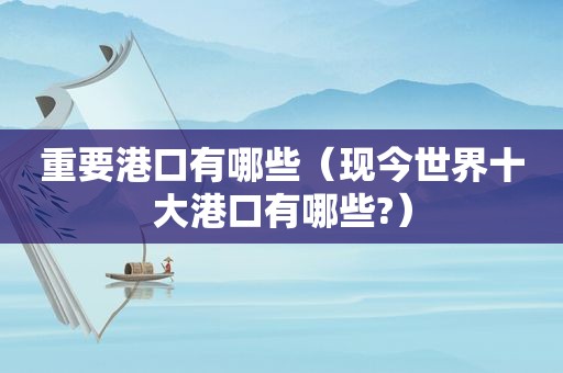 重要港口有哪些（现今世界十大港口有哪些?）