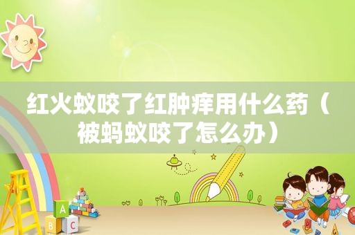 红火蚁咬了红肿痒用什么药（被蚂蚁咬了怎么办）