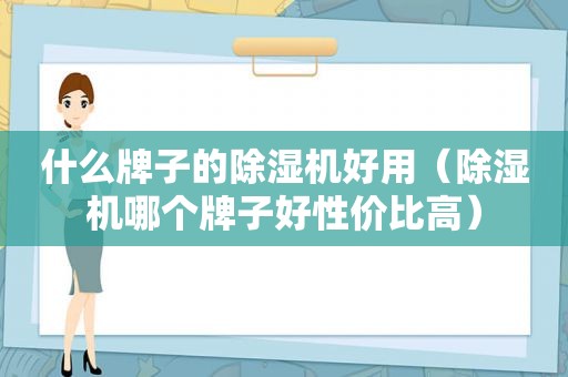 什么牌子的除湿机好用（除湿机哪个牌子好性价比高）