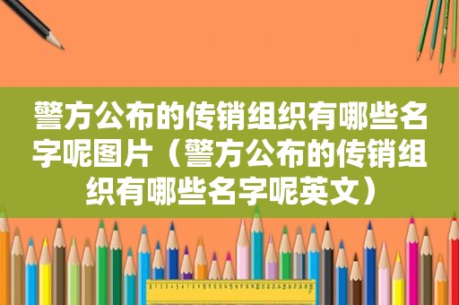 警方公布的传销组织有哪些名字呢图片（警方公布的传销组织有哪些名字呢英文）