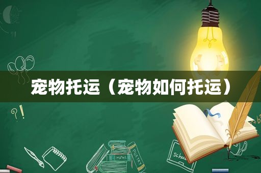 宠物托运（宠物如何托运）