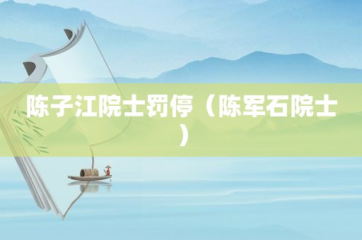 陈子江院士罚停（陈军石院士）