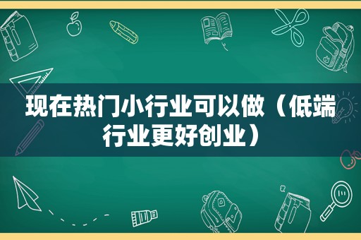 现在热门小行业可以做（低端行业更好创业）