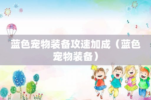 蓝色宠物装备攻速加成（蓝色宠物装备）