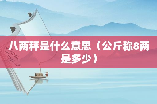 八两秤是什么意思（公斤称8两是多少）