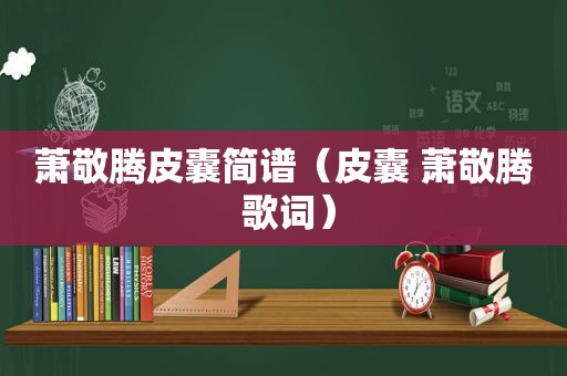 萧敬腾皮囊简谱（皮囊 萧敬腾 歌词）