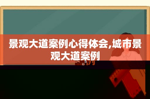 景观大道案例心得体会,城市景观大道案例
