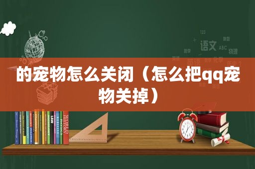 的宠物怎么关闭（怎么把qq宠物关掉）