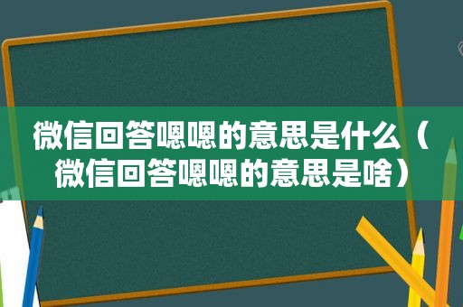 微信回答嗯嗯的意思是什么（微信回答嗯嗯的意思是啥）