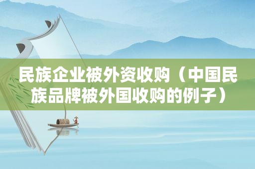 民族企业被外资收购（中国民族品牌被外国收购的例子）
