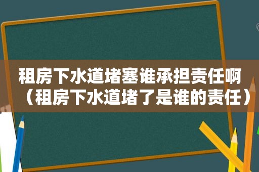 租房下水道堵塞谁承担责任啊（租房下水道堵了是谁的责任）