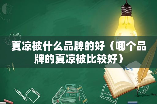 夏凉被什么品牌的好（哪个品牌的夏凉被比较好）
