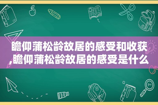 瞻仰蒲松龄故居的感受和收获,瞻仰蒲松龄故居的感受是什么