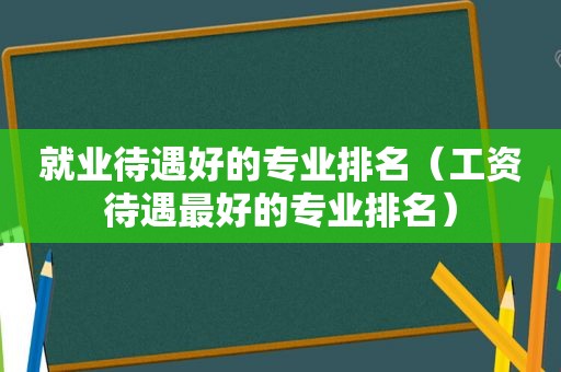 就业待遇好的专业排名（工资待遇最好的专业排名）