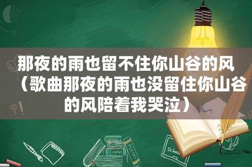 那夜的雨也留不住你山谷的风（歌曲那夜的雨也没留住你山谷的风陪着我哭泣）