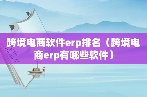 跨境电商软件erp排名（跨境电商erp有哪些软件）  第1张