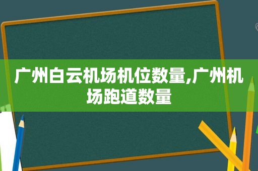 广州白云机场机位数量,广州机场跑道数量