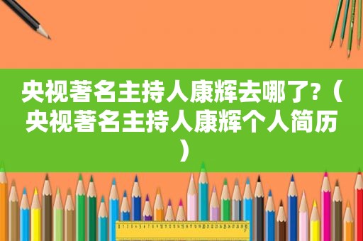 央视著名主持人康辉去哪了?（央视著名主持人康辉个人简历）