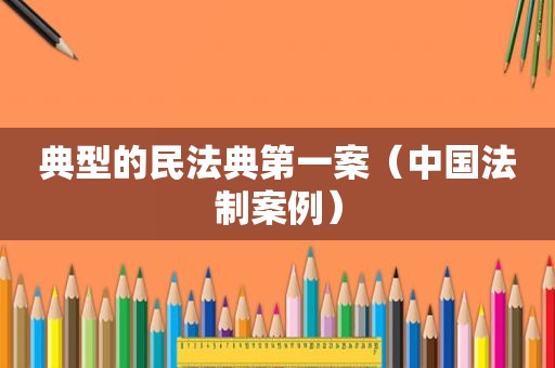 典型的民法典第一案（中国法制案例）