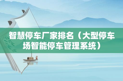 智慧停车厂家排名（大型停车场智能停车管理系统）