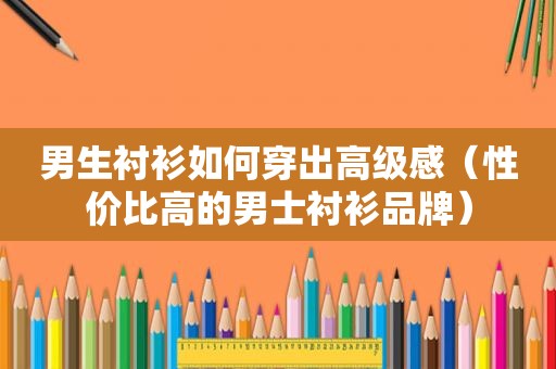 男生衬衫如何穿出高级感（性价比高的男士衬衫品牌）