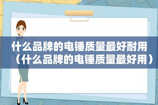 什么品牌的电锤质量最好耐用（什么品牌的电锤质量最好用）