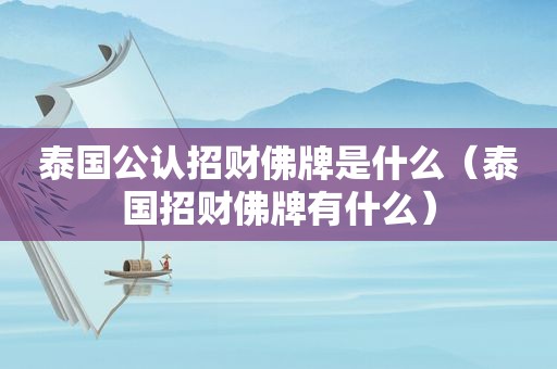 泰国公认招财佛牌是什么（泰国招财佛牌有什么）