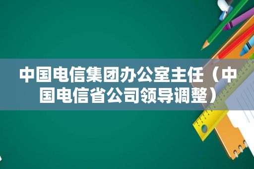 中国电信集团办公室主任（中国电信省公司领导调整）