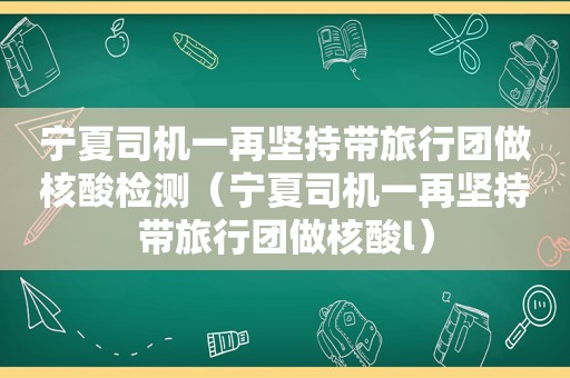 宁夏司机一再坚持带旅行团做核酸检测（宁夏司机一再坚持带旅行团做核酸l）